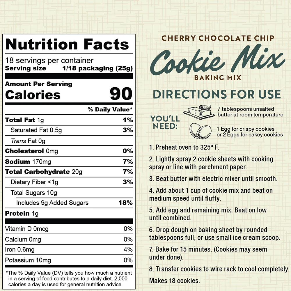 Cherry Chocolate Chip Cookie Mix 16oz - Image 2