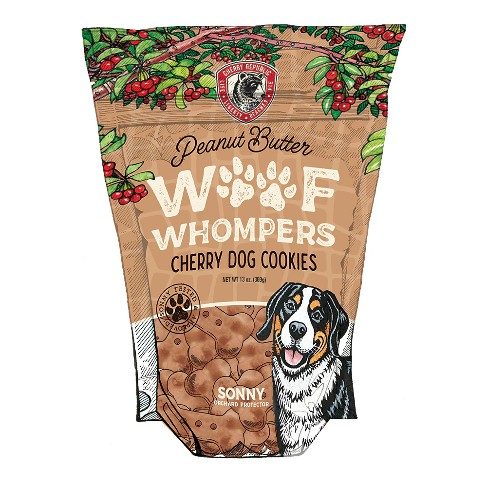 Cherry & Peanut Butter Woof Whompers Dog Cookies