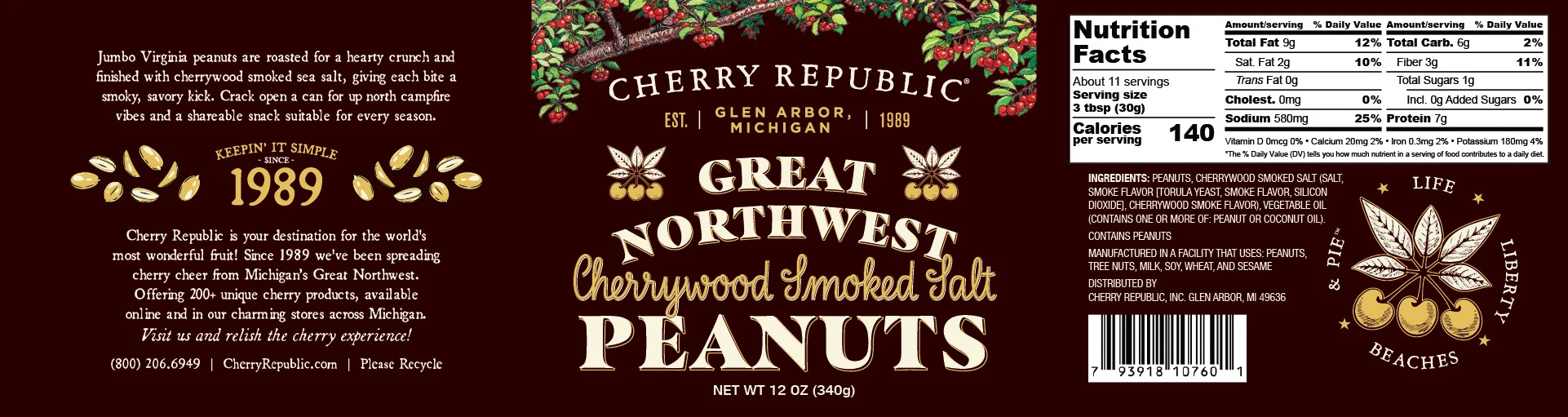 Cherrywood Smoked Salt Peanuts 12oz - Image 2